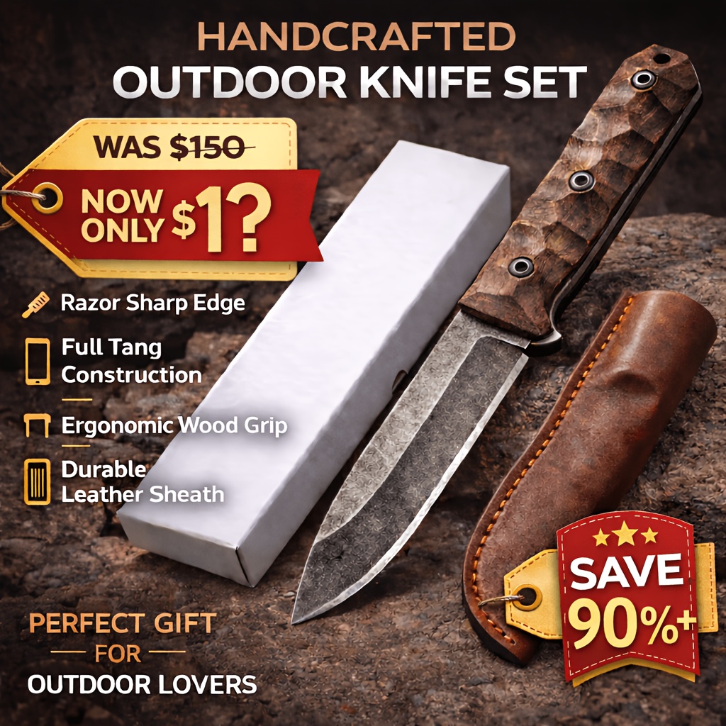 Outdoor Hunting Gifts - Precision-ground Outdoor Utility Knife Stainless Steel