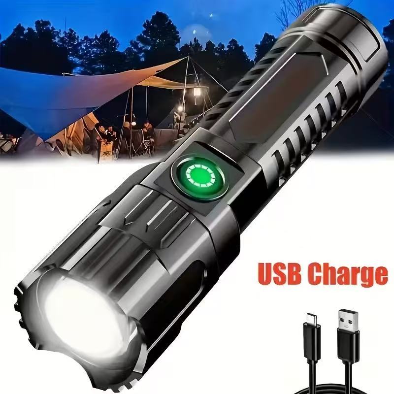 Outdoor Hunting Lights - New High-power Led Flashlight USB Rechargeable