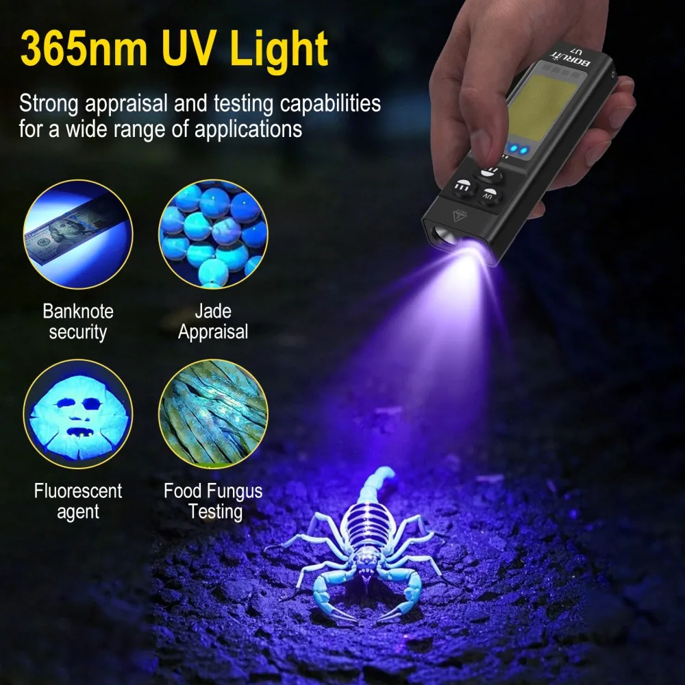 BORUiT U7 UV LED EDC Flashligh - Outdoor Hunting Lights recension och pris