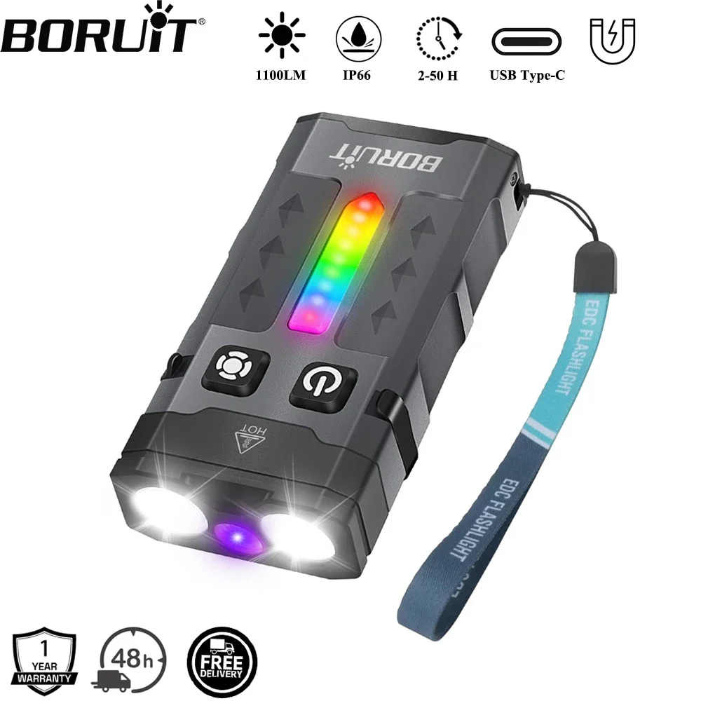 BORUiT EV20 1100LM EDC UV Keyc - Outdoor Hunting Lights recension och pris