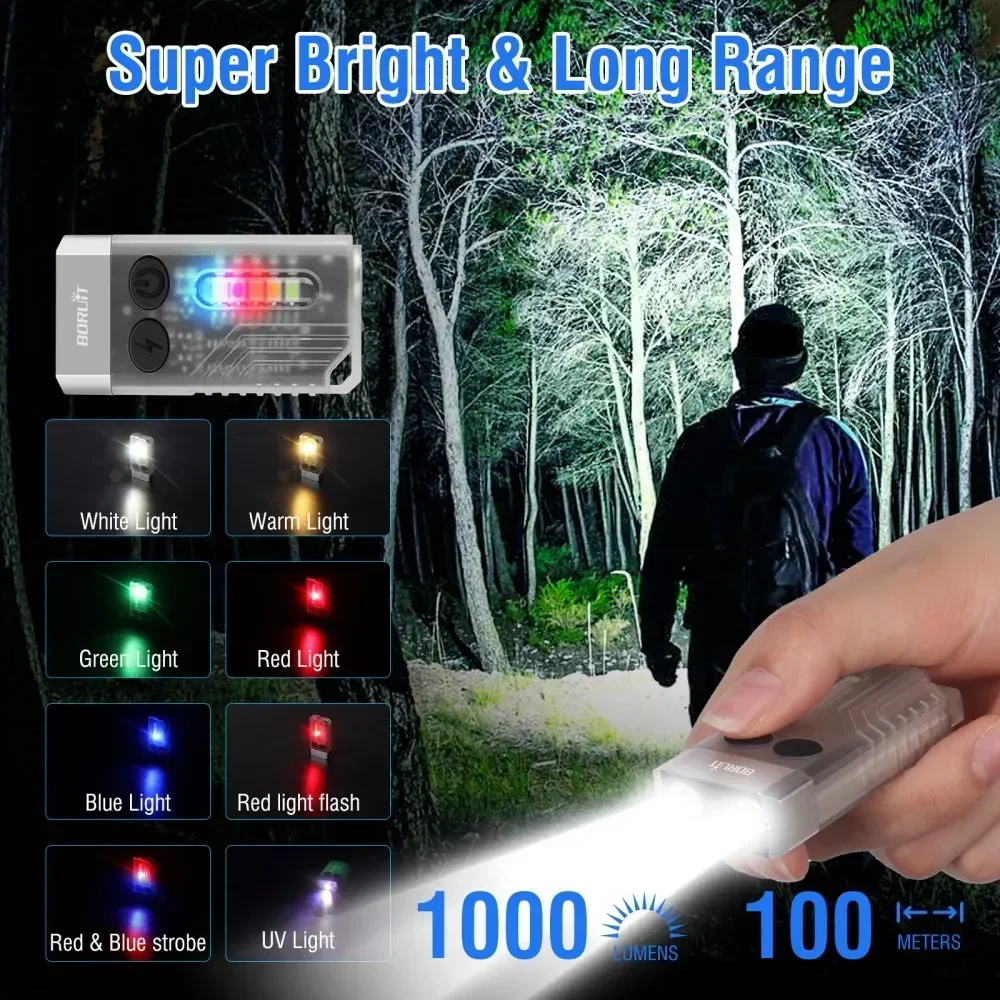 BORUiT V10 Keychain UV LED EDC - Outdoor Hunting Lights recension och pris