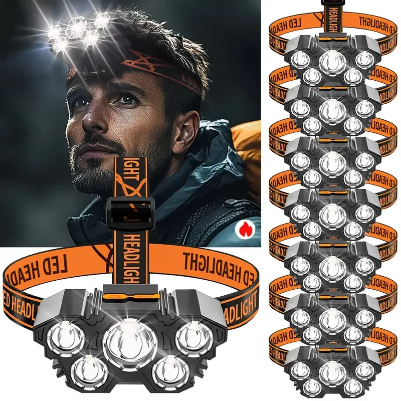 Portable 5LED Outdoor Headlamp - Outdoor Hunting Lights recension och pris