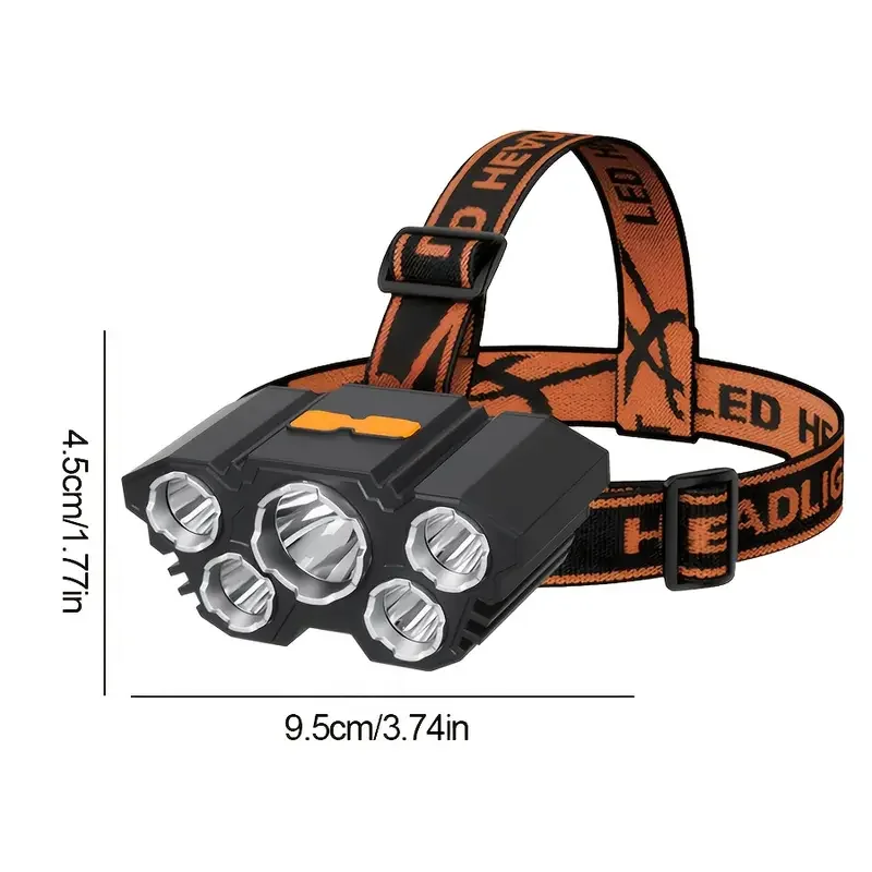Portable 5LED Outdoor Headlamp - Outdoor Hunting Lights recension och pris